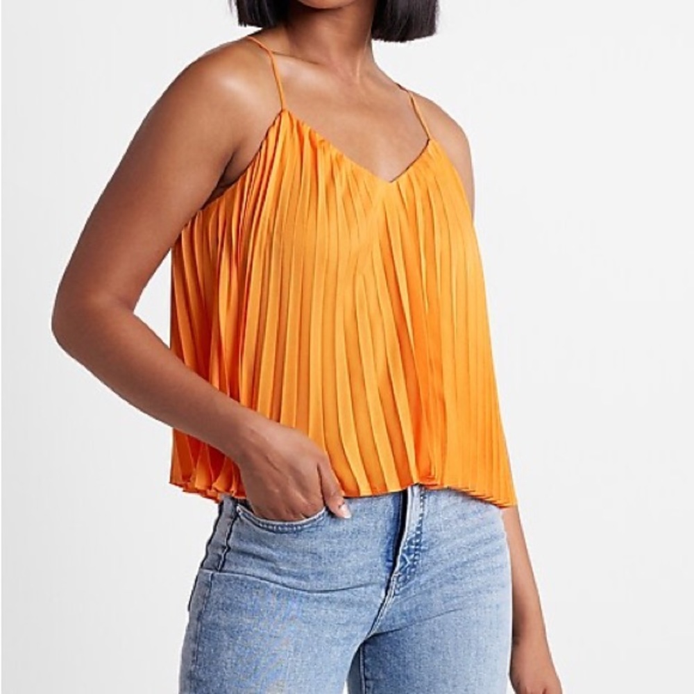 NEW Orange Pleaded Top